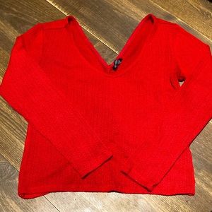 Light crop sweater with twist knot back in extra small by dynamite
